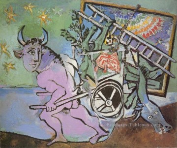  1936 - Minotaure tirant une charette 1936 cubiste